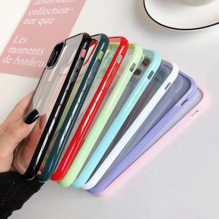 Compatible with Apple, Concave IPhone Case Candy Color Acrylic 2-in-1