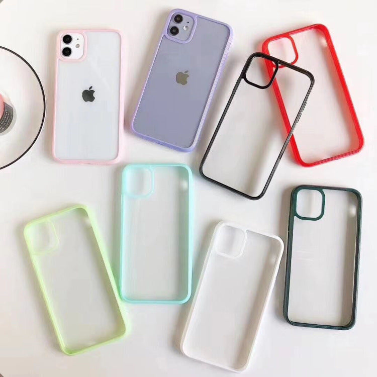 Compatible with Apple, Concave IPhone Case Candy Color Acrylic 2-in-1