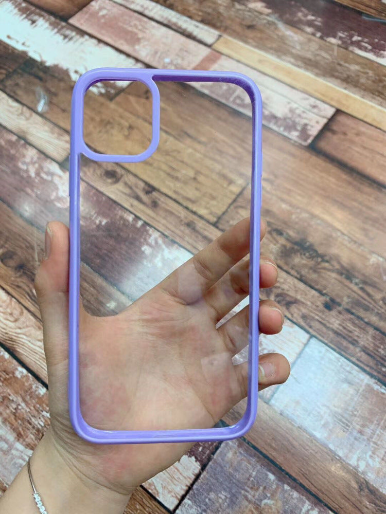 Compatible with Apple, Concave IPhone Case Candy Color Acrylic 2-in-1